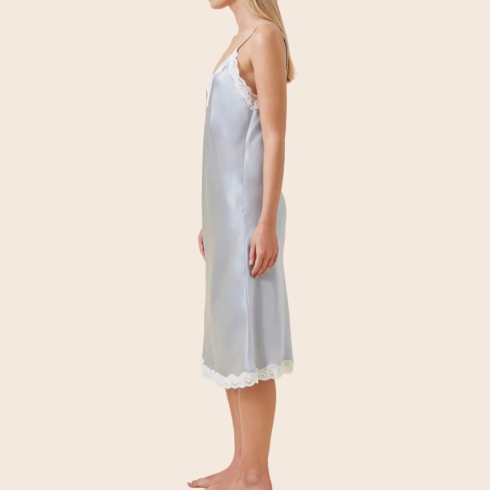 Annabelle satine lace slip nightgown - Picture 3 of 6